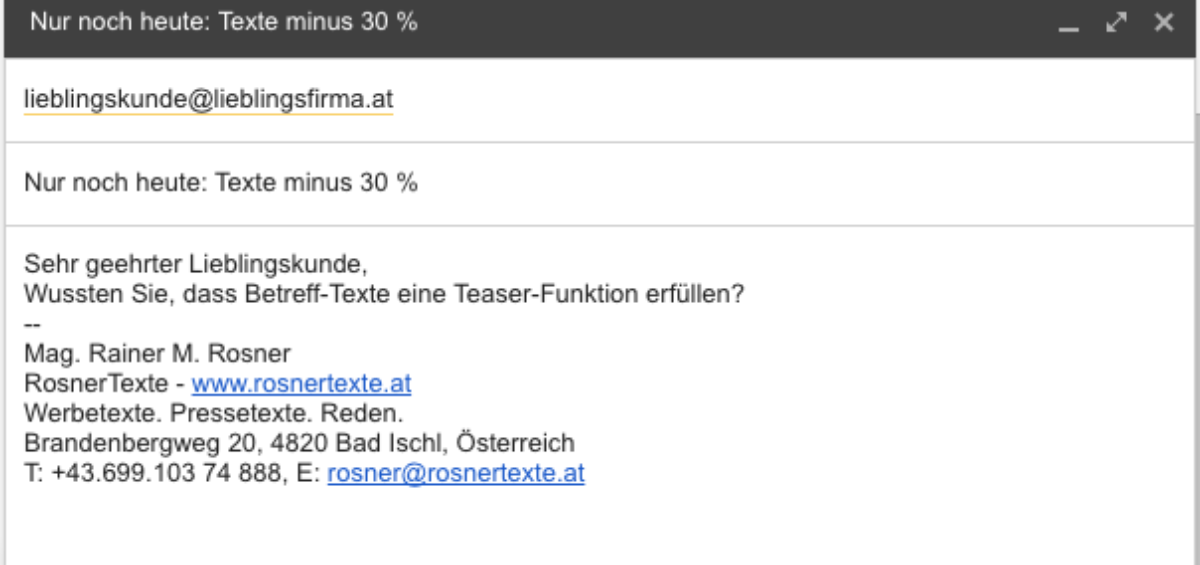 E-Mail mit Betreffzeile
